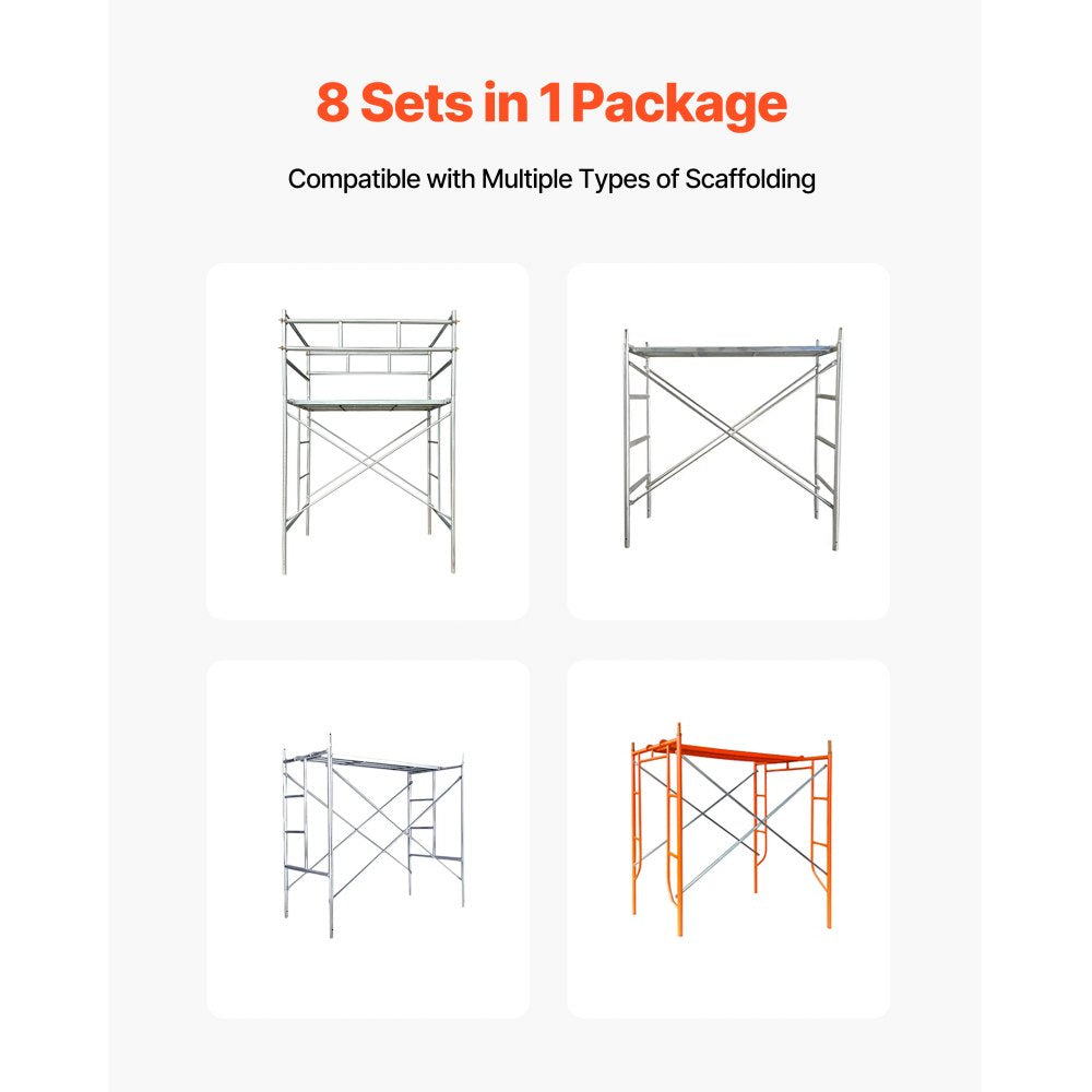 XSJ-2024-F00047 - Tool-Free X-Brace Set for Scaffolding Stability (8 Pack)
