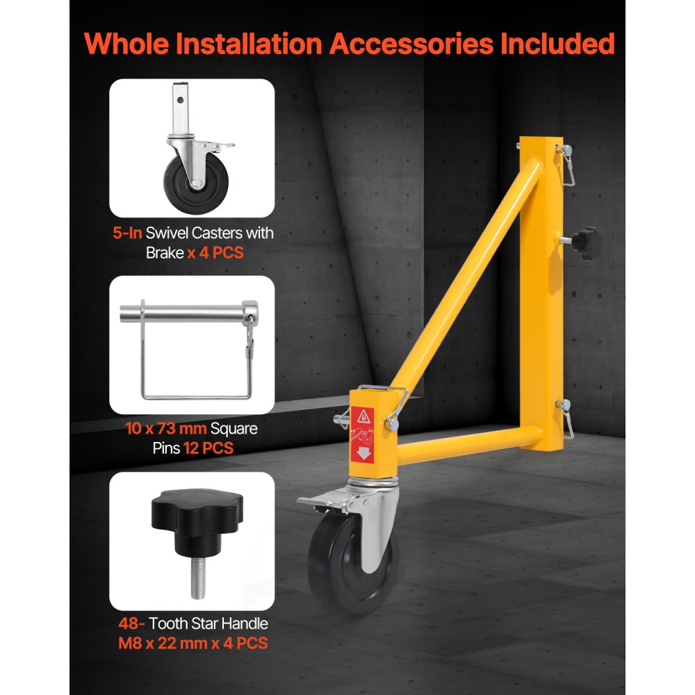 XSJ-2024-F00049 - 4-Pack Scaffolding Outriggers with Swivel Casters for Easy Mobility