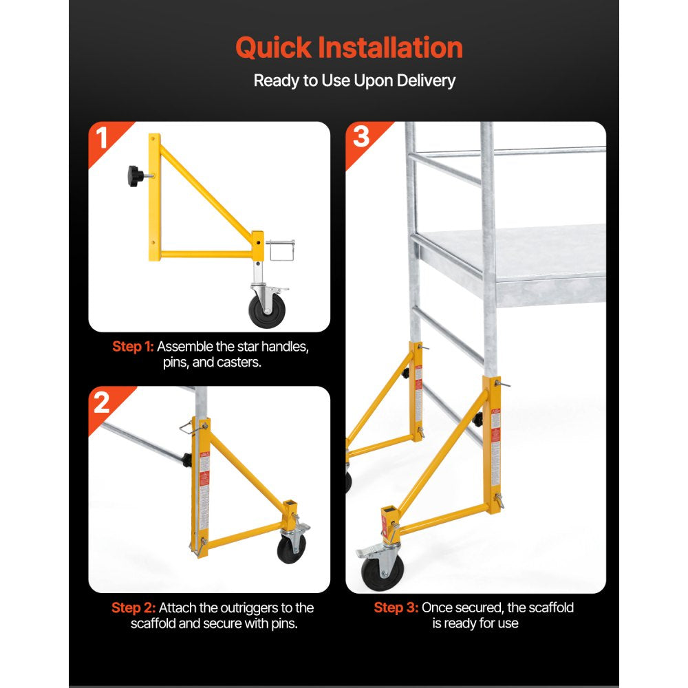 XSJ-2024-F00049 - 4-Pack Scaffolding Outriggers with Swivel Casters for Easy Mobility