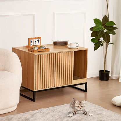 CWM001 - 31.5"L Stylish Cat Litter Box Cabinet with Scratching Board