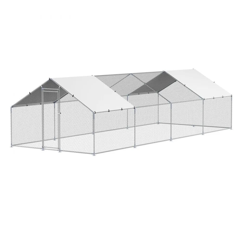 JD382 - 9.8x26.2 ft Galvanized Steel Chicken Coop with Hex Mesh