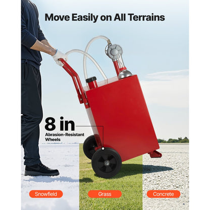 FF-920 - 20 Gallon Steel Fuel Caddy with Manual Pump & Gauge