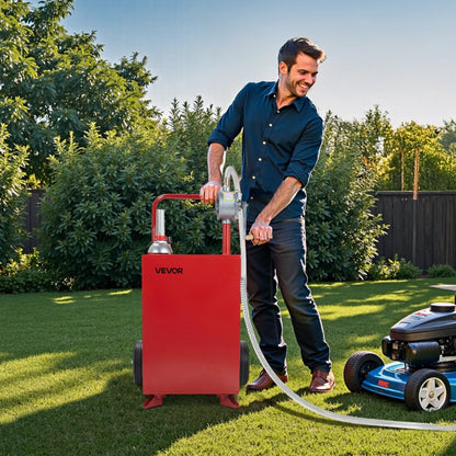 FF-920 - 20 Gallon Steel Fuel Caddy with Manual Pump & Gauge