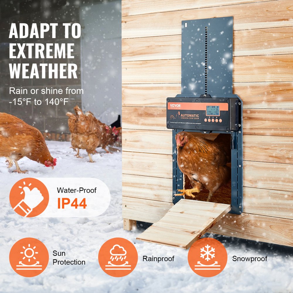 JUMCC06B - VEVOR Automatic Chicken Coop Door with Timer & Light Control