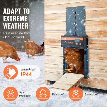 JUMCC06B - VEVOR Automatic Chicken Coop Door with Timer & Light Control