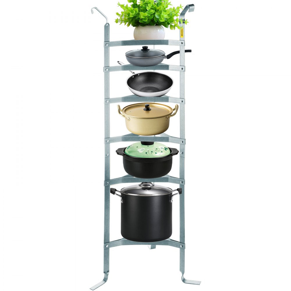 VV-CJJ-6SN - Sturdy 6-Tier Carbon Steel Kitchen Cookware Organizer