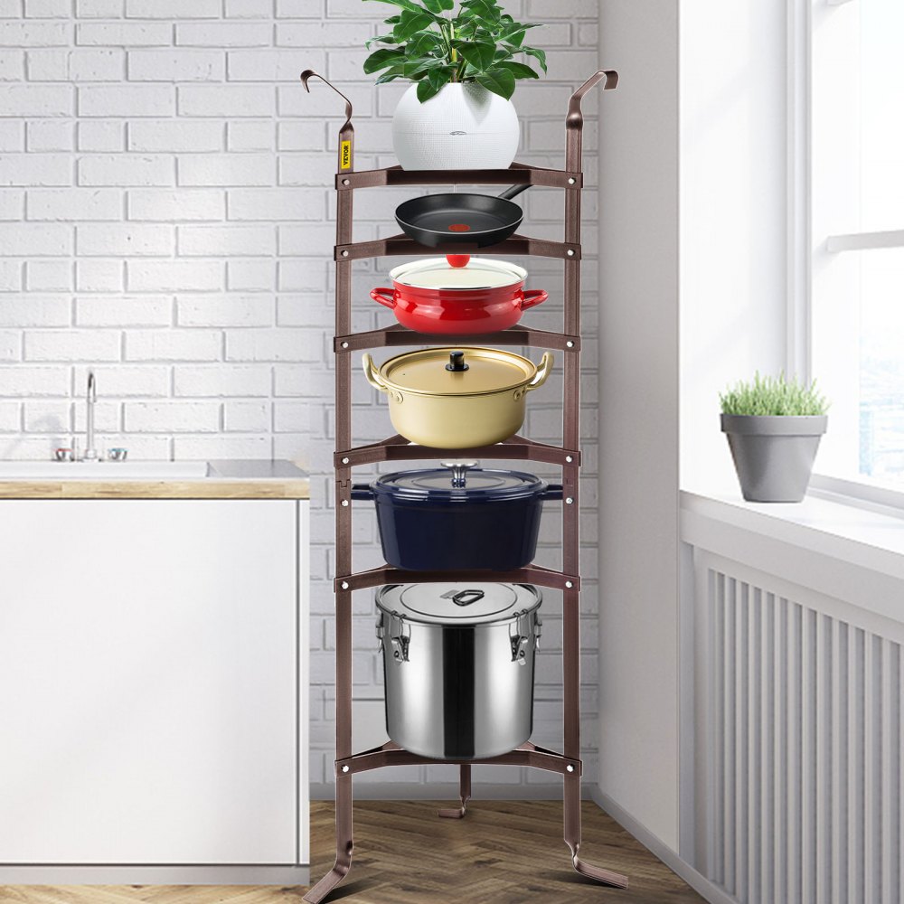 VV-CJJ-6OB - 61.2" Carbon Steel 6-Tier Pot Rack for Kitchen Organization