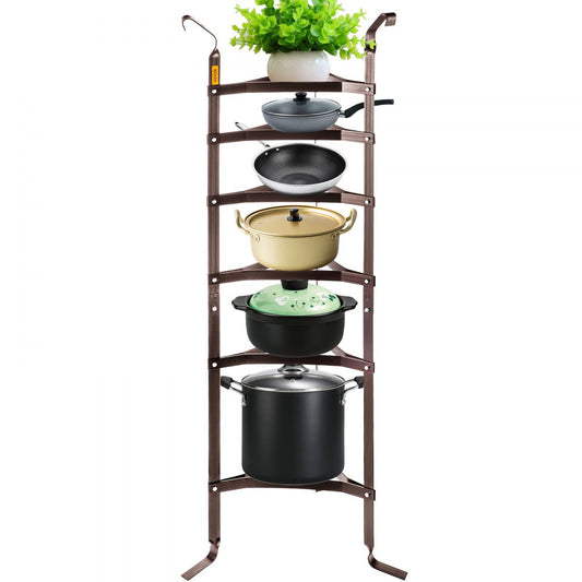 VV-CJJ-6OB - 61.2" Carbon Steel 6-Tier Pot Rack for Kitchen Organization