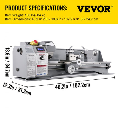 010491119593 - 8.7"x29.5" VEVOR Metal Lathe with 1100W Motor