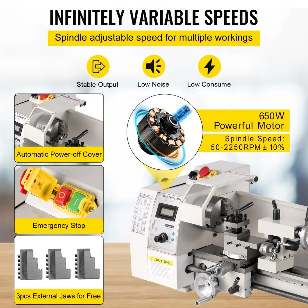 010276902500 - 210mm Mini Metal Lathe for Precision Machining