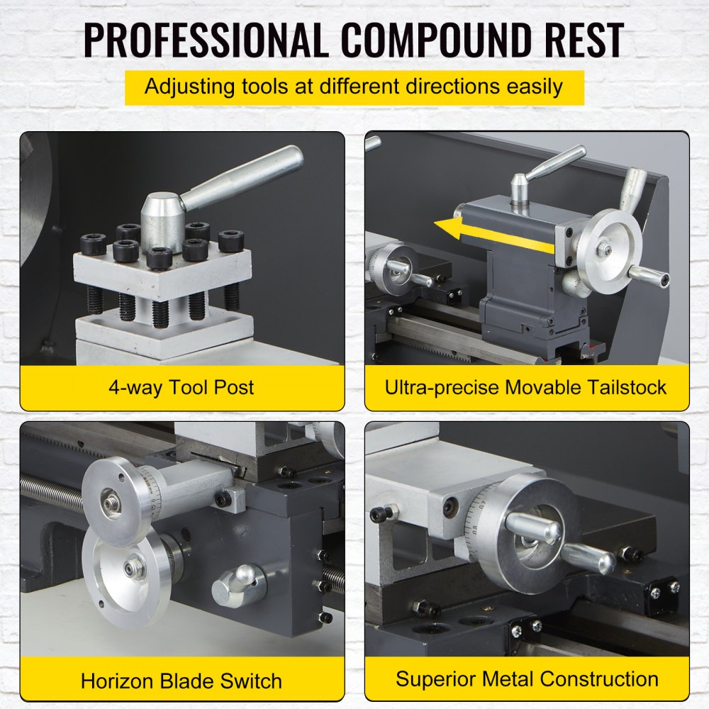 010254965537 - 8" x 16" Precision Mini Lathe with 1100W Motor