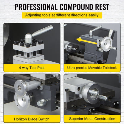 010254965537 - 8" x 16" Precision Mini Lathe with 1100W Motor