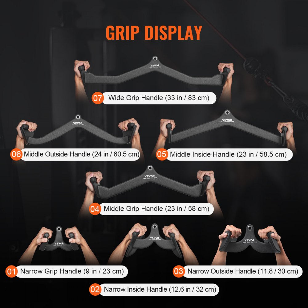 TSJC-1,2,3,5# - Durable Rubber Lat Pulldown Bar for Home Gym Workouts