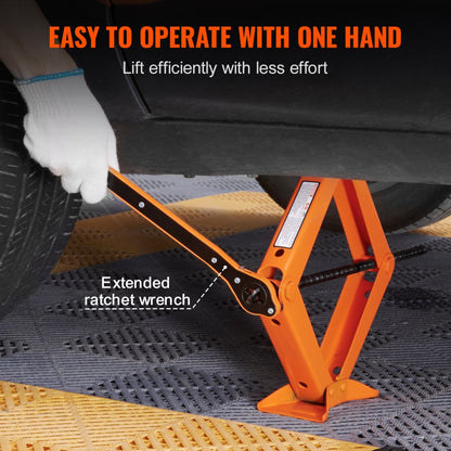 SJ25 - 2.5 Ton Scissor Car Jack, Compact 18.7" for Quick Tire Changes