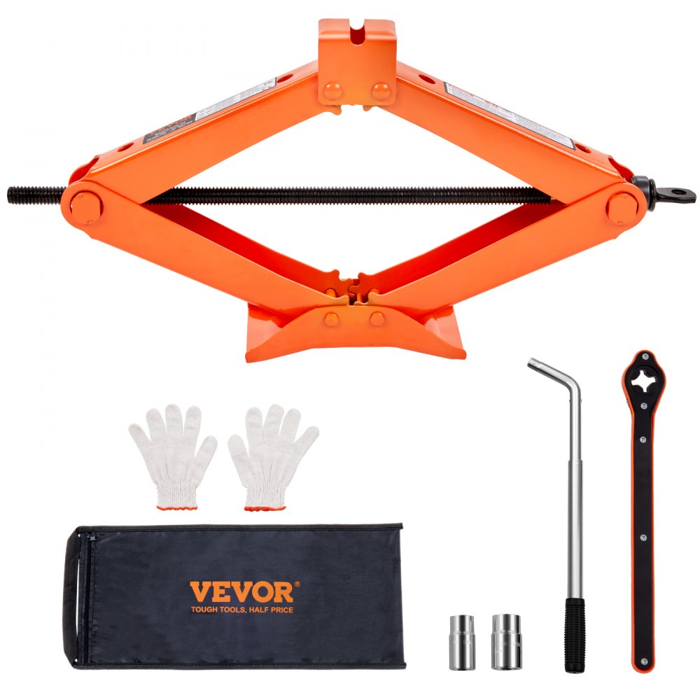 SJ25 - 2.5 Ton Scissor Car Jack, Compact 18.7" for Quick Tire Changes