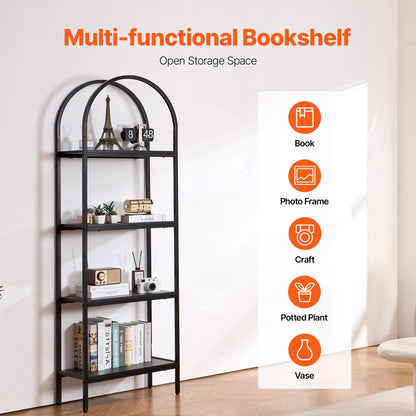 YJX-BS001 - Versatile Metal Bookshelf, Adjustable, 30 lbs per Shelf