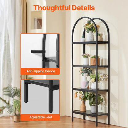 YJX-BS001 - Versatile Metal Bookshelf, Adjustable, 30 lbs per Shelf