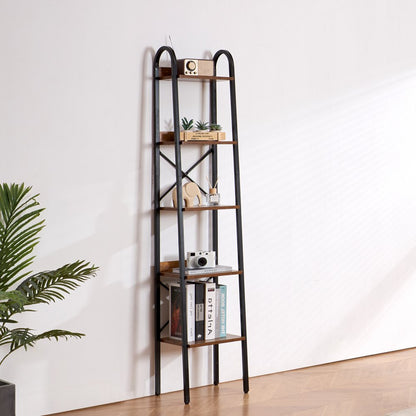 YJX-BS002 - Sturdy 5-Tier Metal Bookshelf with Adjustable Feet & Anti-Tip Kit