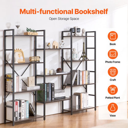 C240729W-04 - Versatile Metal Bookshelf, 70 lbs Capacity, Adjustable Feet