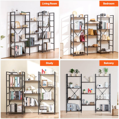 C240729W-04 - Versatile Metal Bookshelf, 70 lbs Capacity, Adjustable Feet