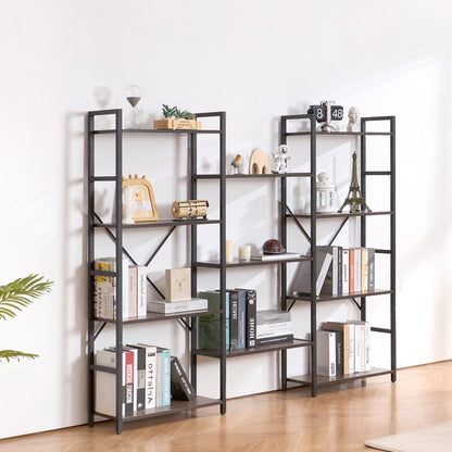 C240729W-04 - Versatile Metal Bookshelf, 70 lbs Capacity, Adjustable Feet