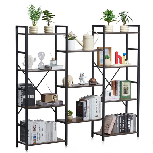 C240729W-04 - Versatile Metal Bookshelf, 70 lbs Capacity, Adjustable Feet