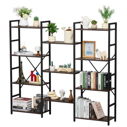 C240729W-04 - Versatile Metal Bookshelf, 70 lbs Capacity, Adjustable Feet