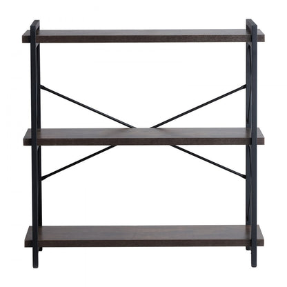 C240729W-02 - 3-Tier Industrial Metal Bookshelf for Versatile Storage