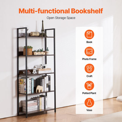 C240729W-03 - Stylish 60.63" Metal Bookshelf for Versatile Storage Solutions