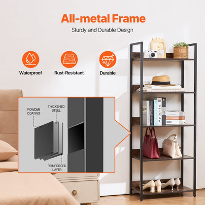 C240729W-03 - Stylish 60.63" Metal Bookshelf for Versatile Storage Solutions