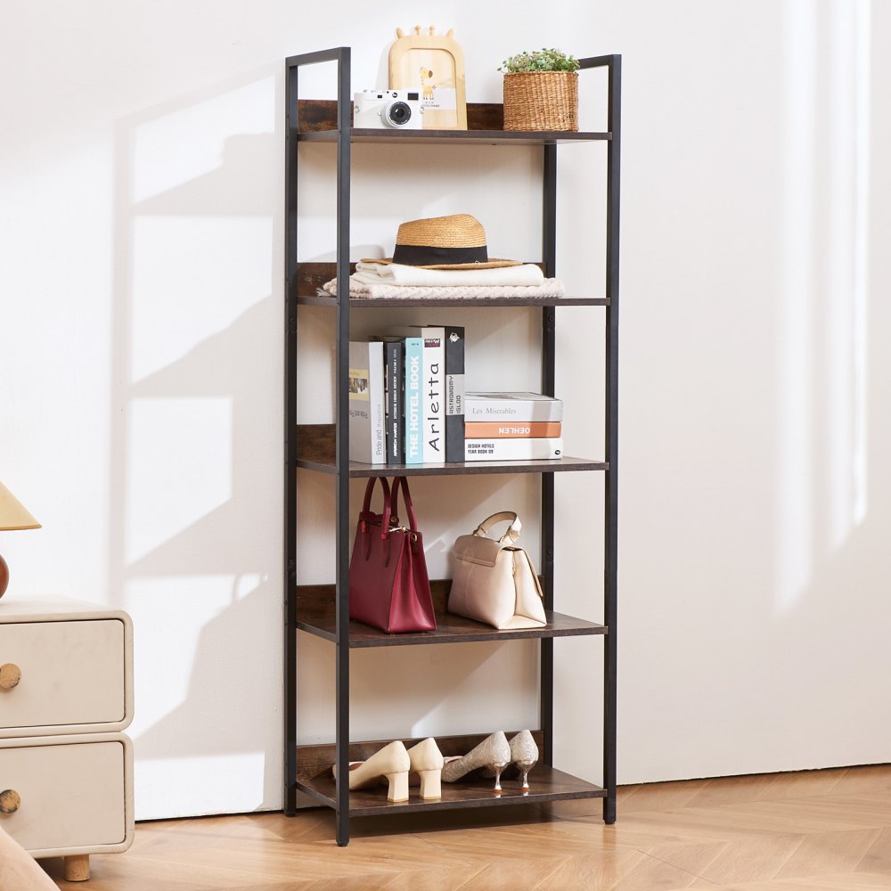 C240729W-03 - Stylish 60.63" Metal Bookshelf for Versatile Storage Solutions