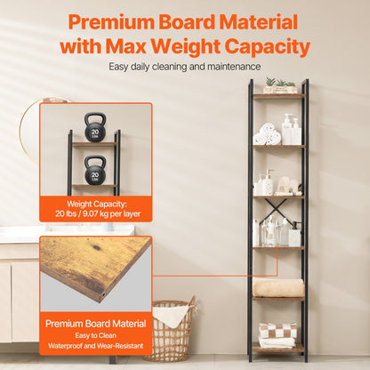 YJX-BS004 - Sturdy 6-Tier Metal Bookshelf for Stylish Storage Solutions