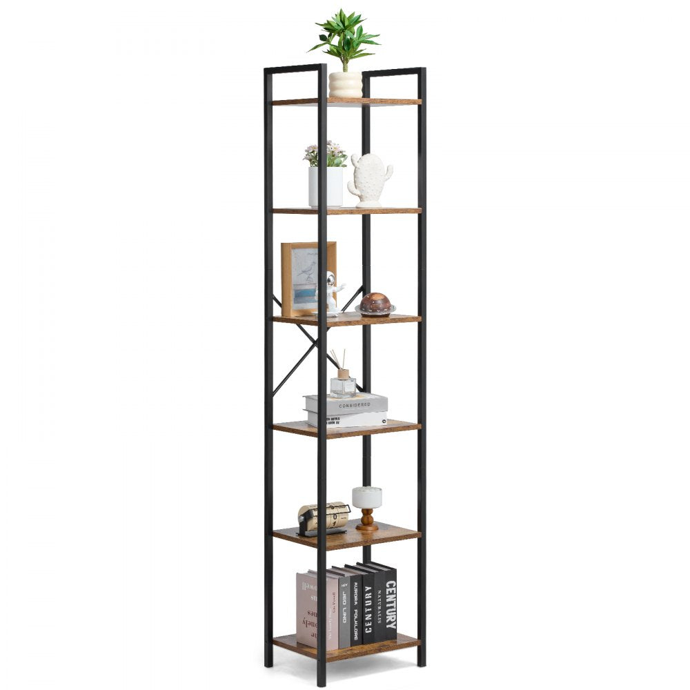 YJX-BS004 - Sturdy 6-Tier Metal Bookshelf for Stylish Storage Solutions