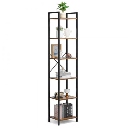 YJX-BS004 - Sturdy 6-Tier Metal Bookshelf for Stylish Storage Solutions
