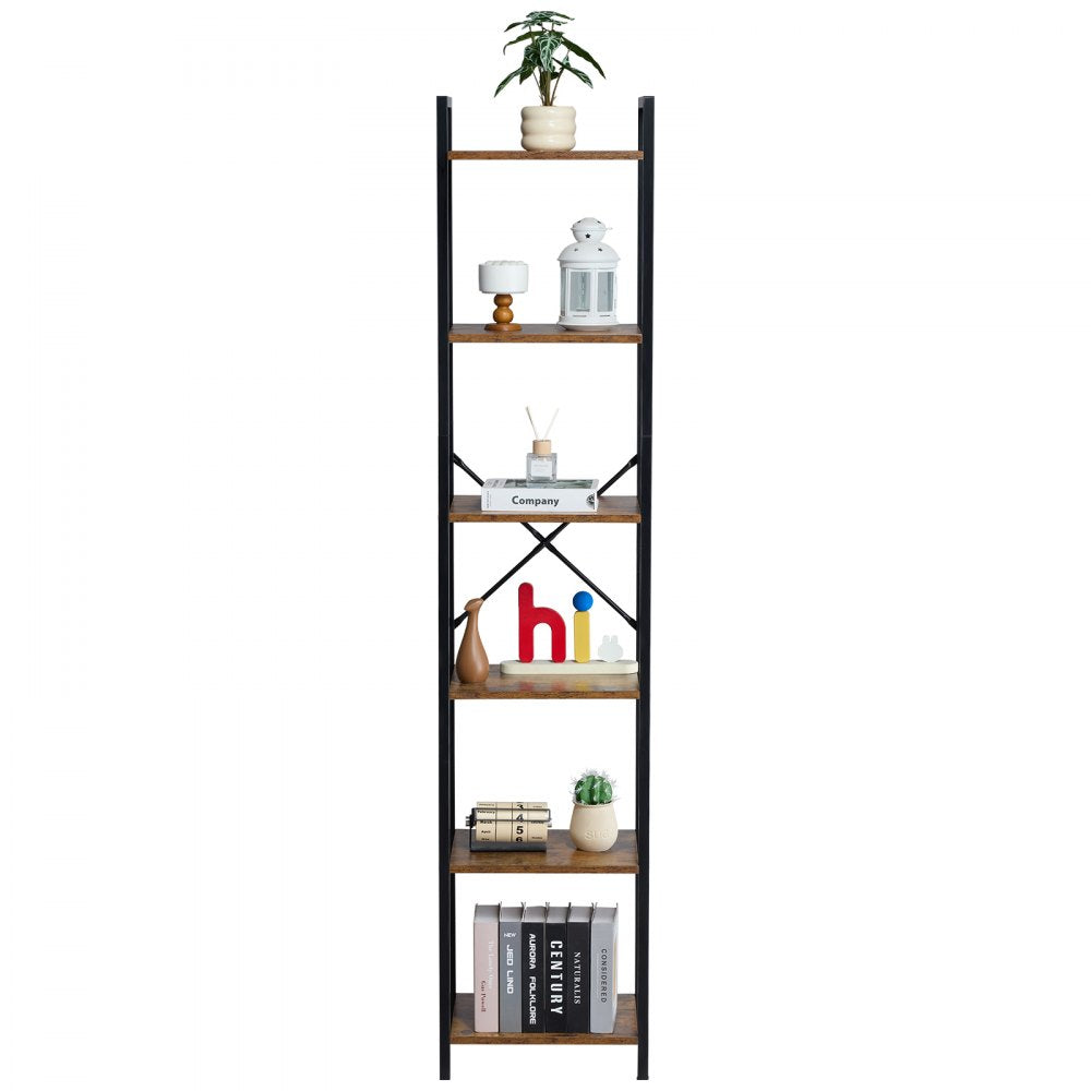 YJX-BS004 - Sturdy 6-Tier Metal Bookshelf for Stylish Storage Solutions