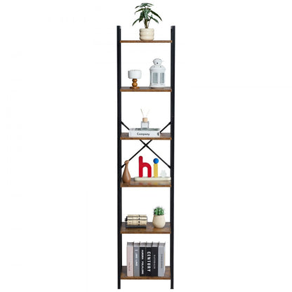 YJX-BS004 - Sturdy 6-Tier Metal Bookshelf for Stylish Storage Solutions