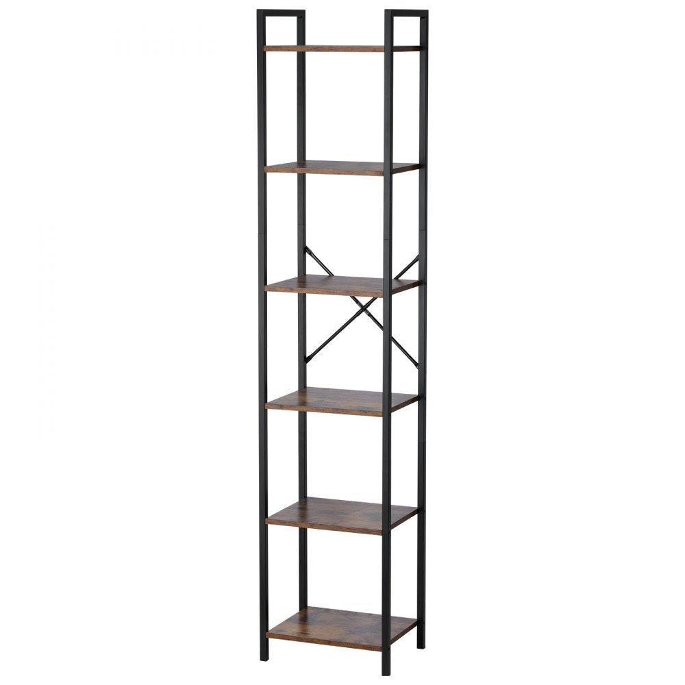 YJX-BS004 - Sturdy 6-Tier Metal Bookshelf for Stylish Storage Solutions