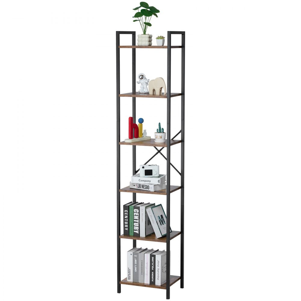 YJX-BS004 - Sturdy 6-Tier Metal Bookshelf for Stylish Storage Solutions