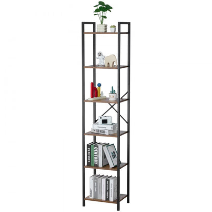 YJX-BS004 - Sturdy 6-Tier Metal Bookshelf for Stylish Storage Solutions