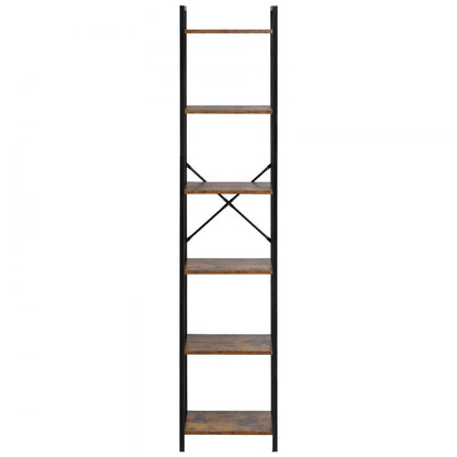 YJX-BS004 - Sturdy 6-Tier Metal Bookshelf for Stylish Storage Solutions