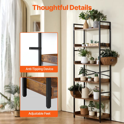YJX-BS003 - Modern Multi-Tier Metal Bookshelf & Plant Stand