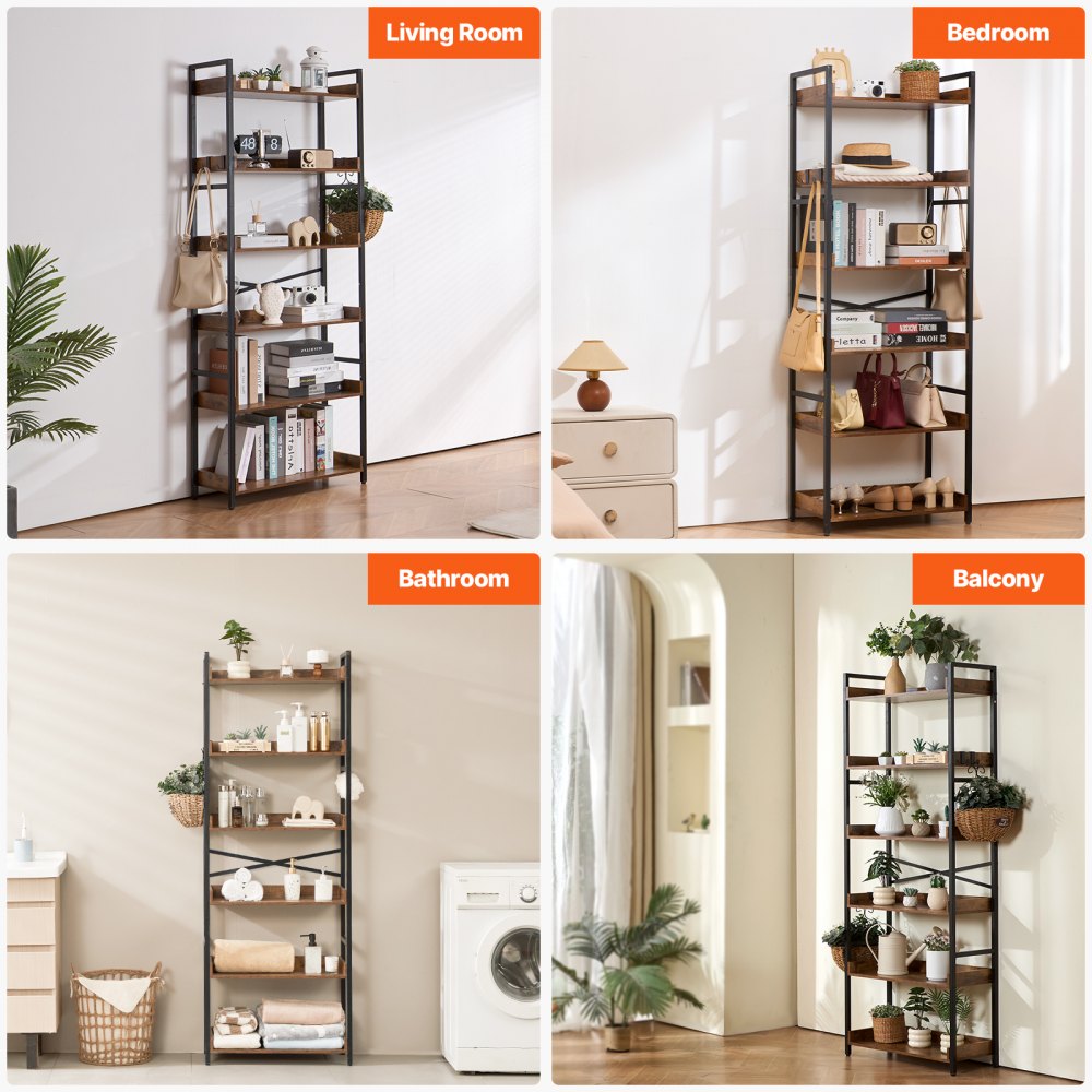 YJX-BS003 - Modern Multi-Tier Metal Bookshelf & Plant Stand
