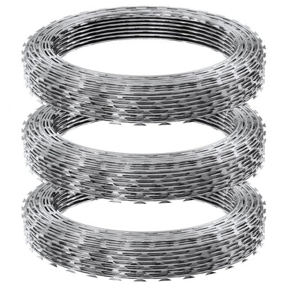 SD-SRBW10.5-BTO22 - VEVOR 147ft Galvanized Razor Wire for Ultimate Security