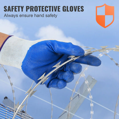 SD-SRBW7.5-BTO22 - 98ft Rust-Proof Razor Wire Fencing with Protective Gloves