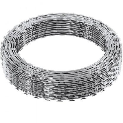 SD-DRBW15-BTO22 - 98ft Rust-Proof Razor Barbed Wire for Security and Wildlife Deterrence
