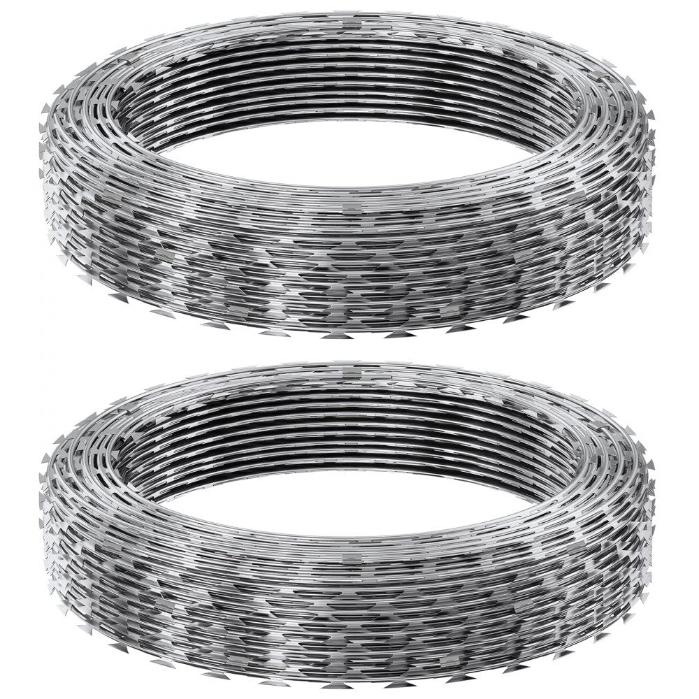 SD-DRBW15-BTO22 - 98ft Rust-Proof Razor Barbed Wire for Security and Wildlife Deterrence