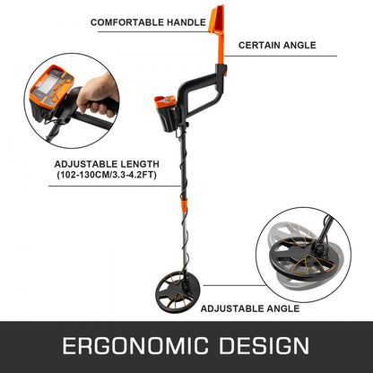 010164664692 - Waterproof Handheld Metal Detector with LCD, Adjustable 3.3-4.2ft