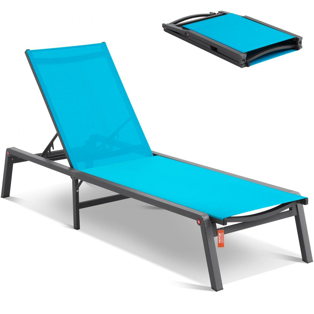 6151 - Foldable Aluminum Chaise Lounge with 5 Adjustable Positions