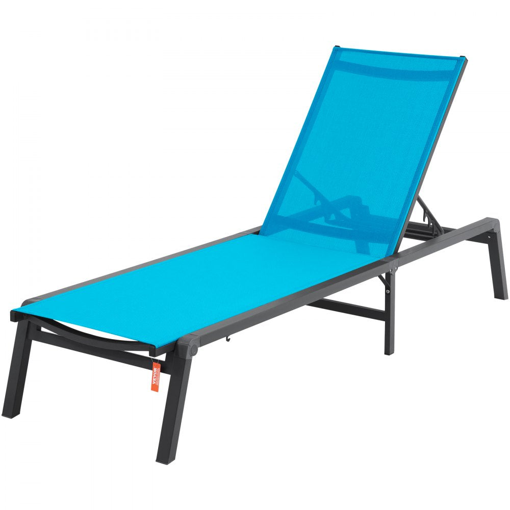 6151 - Adjustable 5-Position Aluminum Chaise Lounge Chair for Outdoor Relaxation