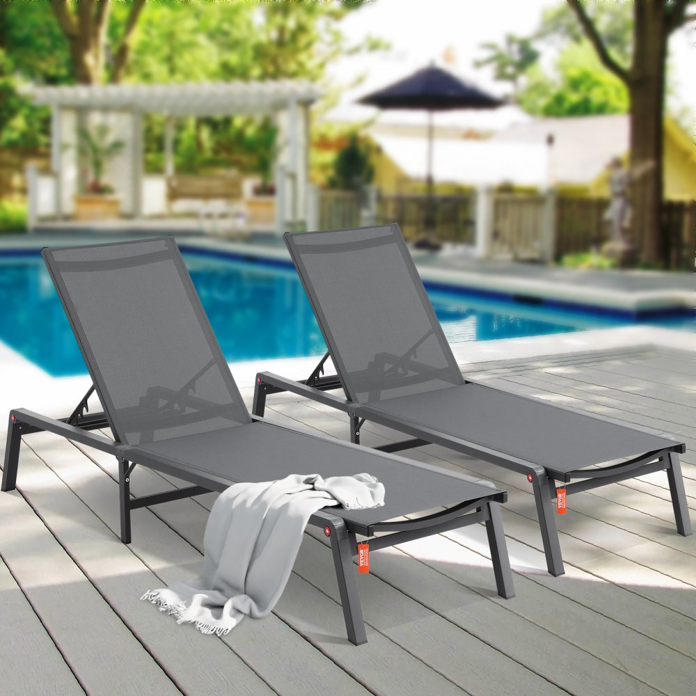 6151 - Lightweight Adjustable 5-Position Lounge Chair for Outdoor Comfort